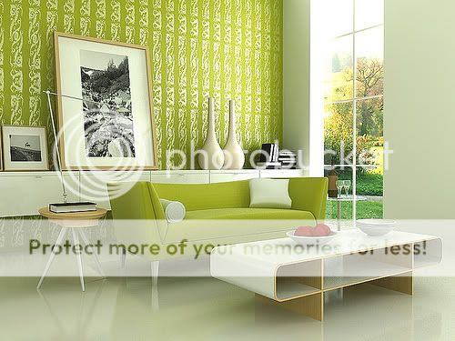 Living Room Interior Design Green Style