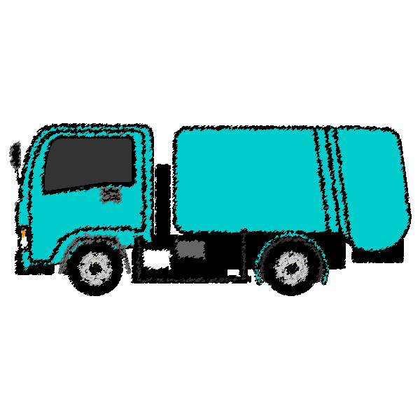 かわいいパッカー車 ごみ収集車の無料イラスト 商用フリー オイデ43