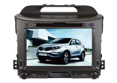 8 inch 2-DIN digital high definition (800x480) TFT touchscreen Car DVD Player GPS Navigation for KIA Sportage 2010-2012 with Built-In Bluetooth,Radio with RDS, Analog TV,CANBUS, AUX&USB, iPhone/iPod Controls, rear view camera input,Steering Wheel Control