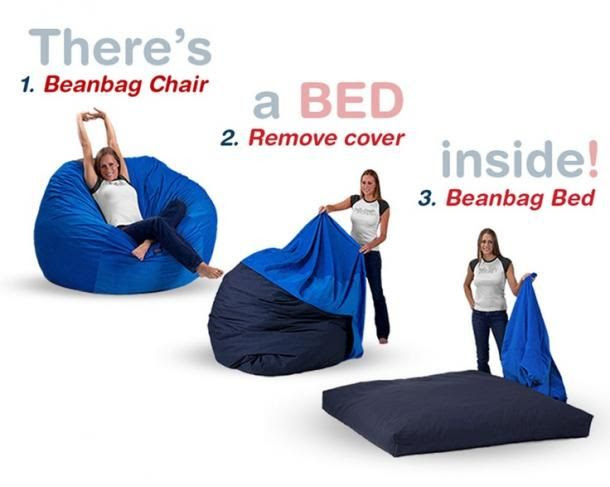 Bean Bag Chair That Converts To A Bed | The Coolest Stuff Ever! | Pin ...