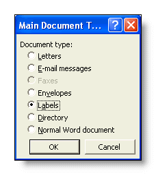 Printing labels in word 2010 mail merge