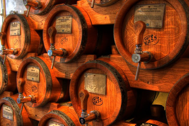 Wooden casks (alcohol inside)