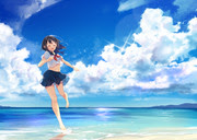 女の子 オリジナル セーラー服 海 Pixiv年鑑 B