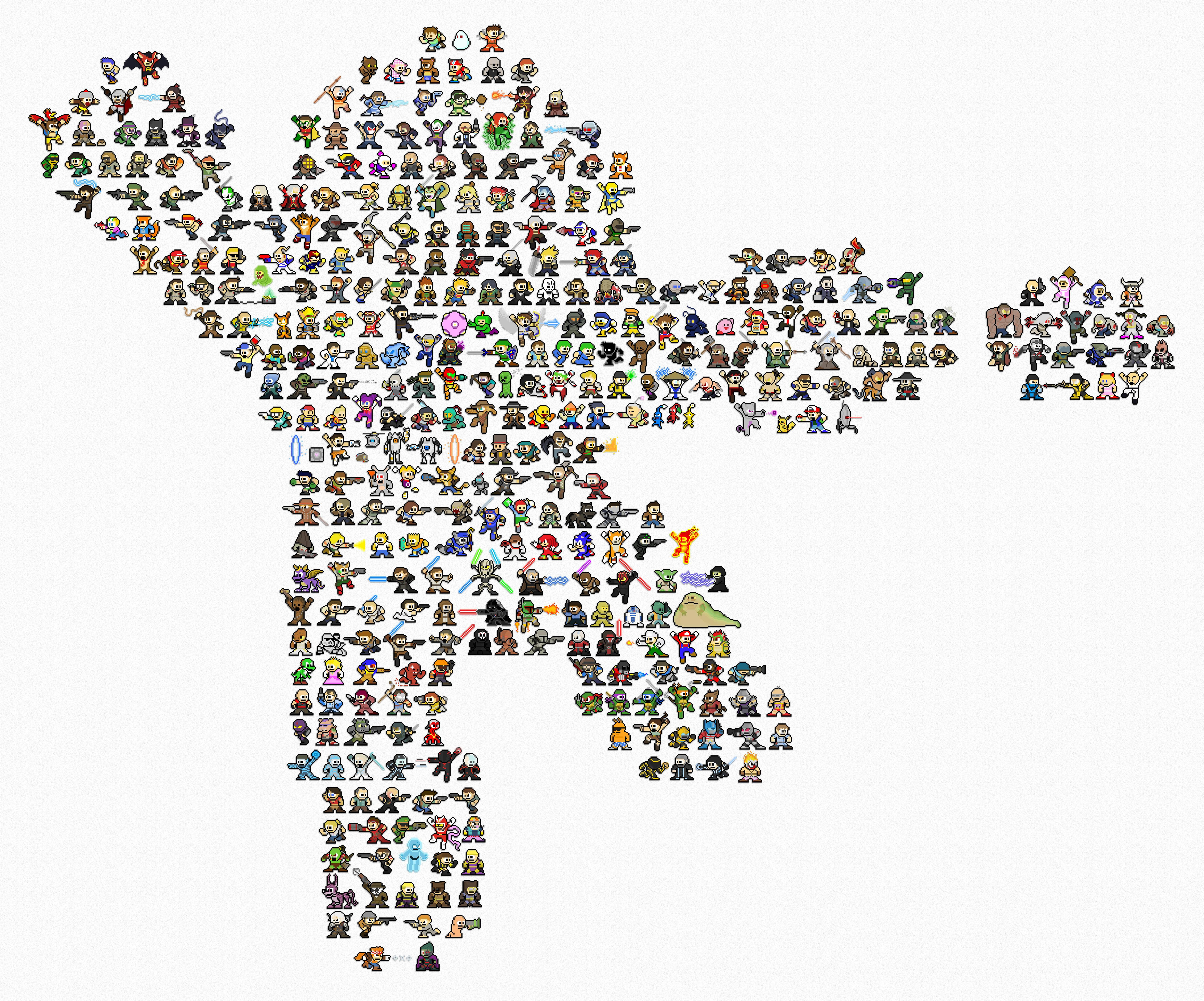 数々のゲームキャラクターがロックマン風のドット絵に Ff Kh ポケモン ゼルダ マリオ ぶつ森 ソニック Dmc 逆裁 塊魂 ラチェクラなどなど ゲーム情報 ゲームのはなし