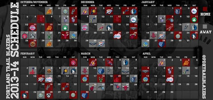 blazers schedule