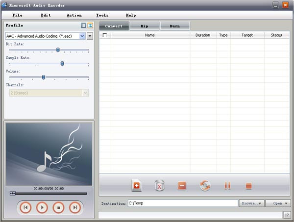 Screenshot for 3herosoft Audio Encoder 3.0.1.0519