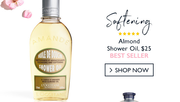 Almond Shower Oil. SHOP NOW.