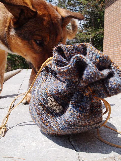 Shipwreck & Longest Night crochet drawsting bag-