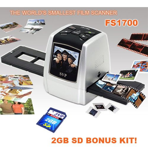 NEW!FS1700-Silver(with 2GB) Digital Film 35mm Negative & Slides Scanner with Build-in LCD + AV Out!