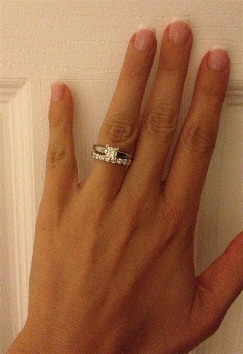 My Leo diamond set. 1 carat princess cut solitaire and 0  