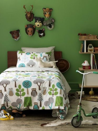 DwellStudio Owls Twin Duvet Set, Sky