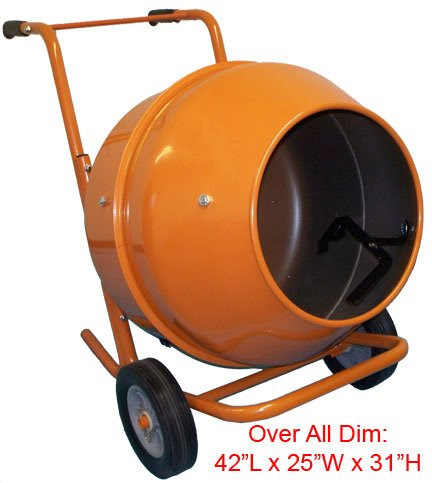 5 Cubic Feet Wheel Barrow Portable Cement Concrete Mixer