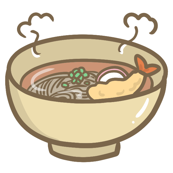 年越し蕎麦のイラスト かわいいフリー素材が無料のイラストレイン