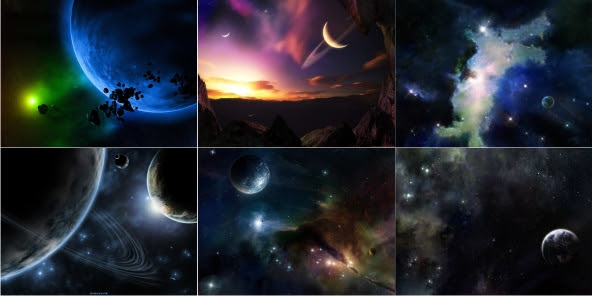 wallpaper space star. Space Art Dark Blue Wallpaper