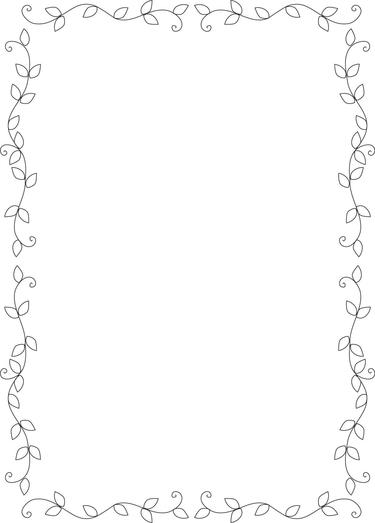 枠 イラスト飾り枠 葉デザイン 無料イラスト素材