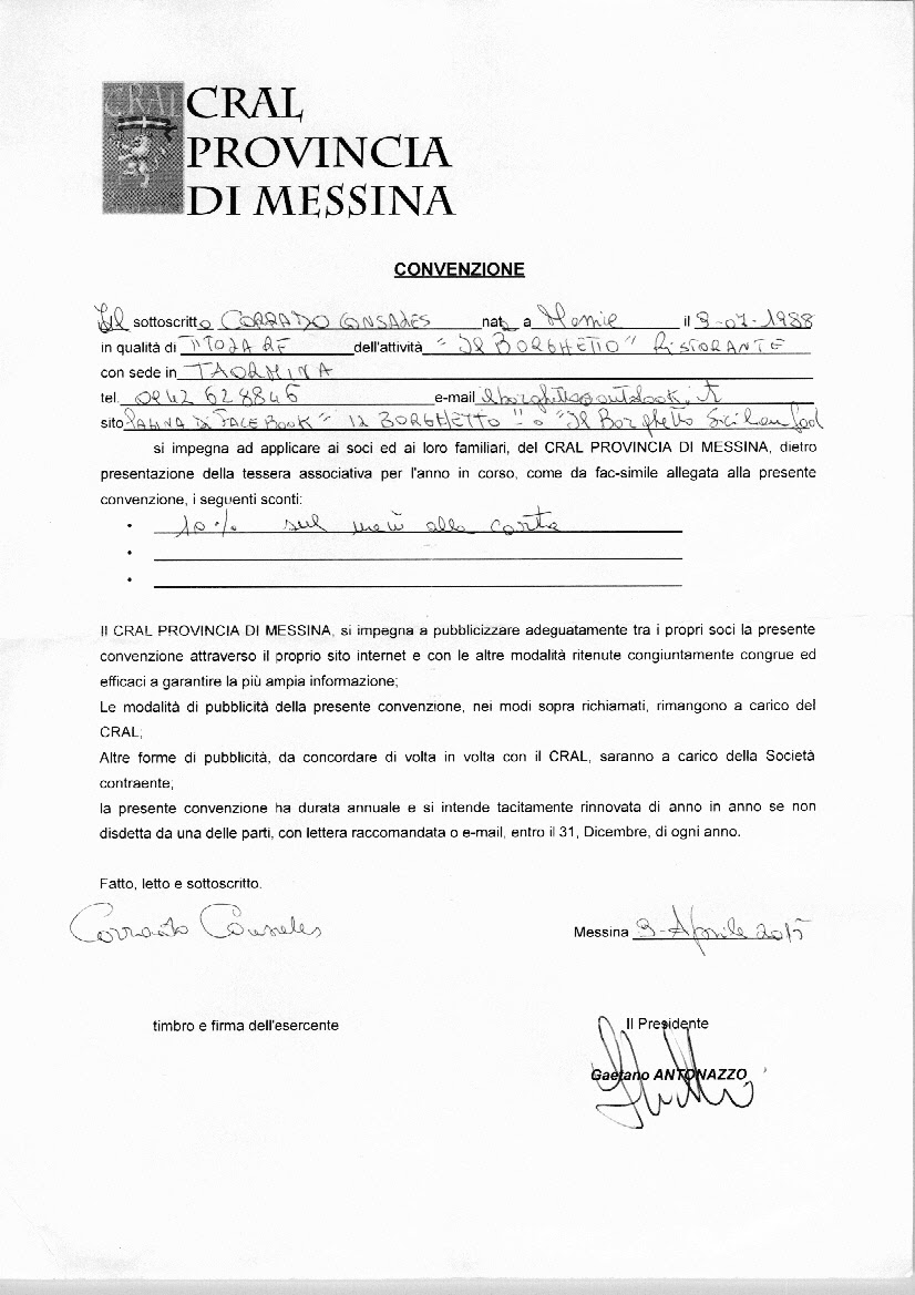 Convenzioni attive | C.R.A.L. Città Metropolitana di Messina