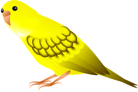 黄色いセキセイインコのフリーイラスト デフォルメ 無料イラスト素材 ちいさないきもの