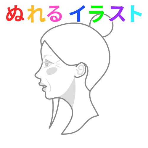 ラブリー女性 横顔 イラスト 右向き 無料イラスト集