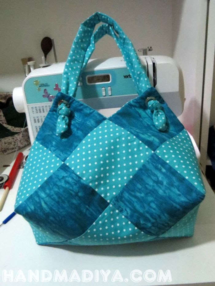 Beautiful bag - a sack of squares. Tutorial