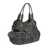 OiOi Chocolate Studded Leatherette Tote