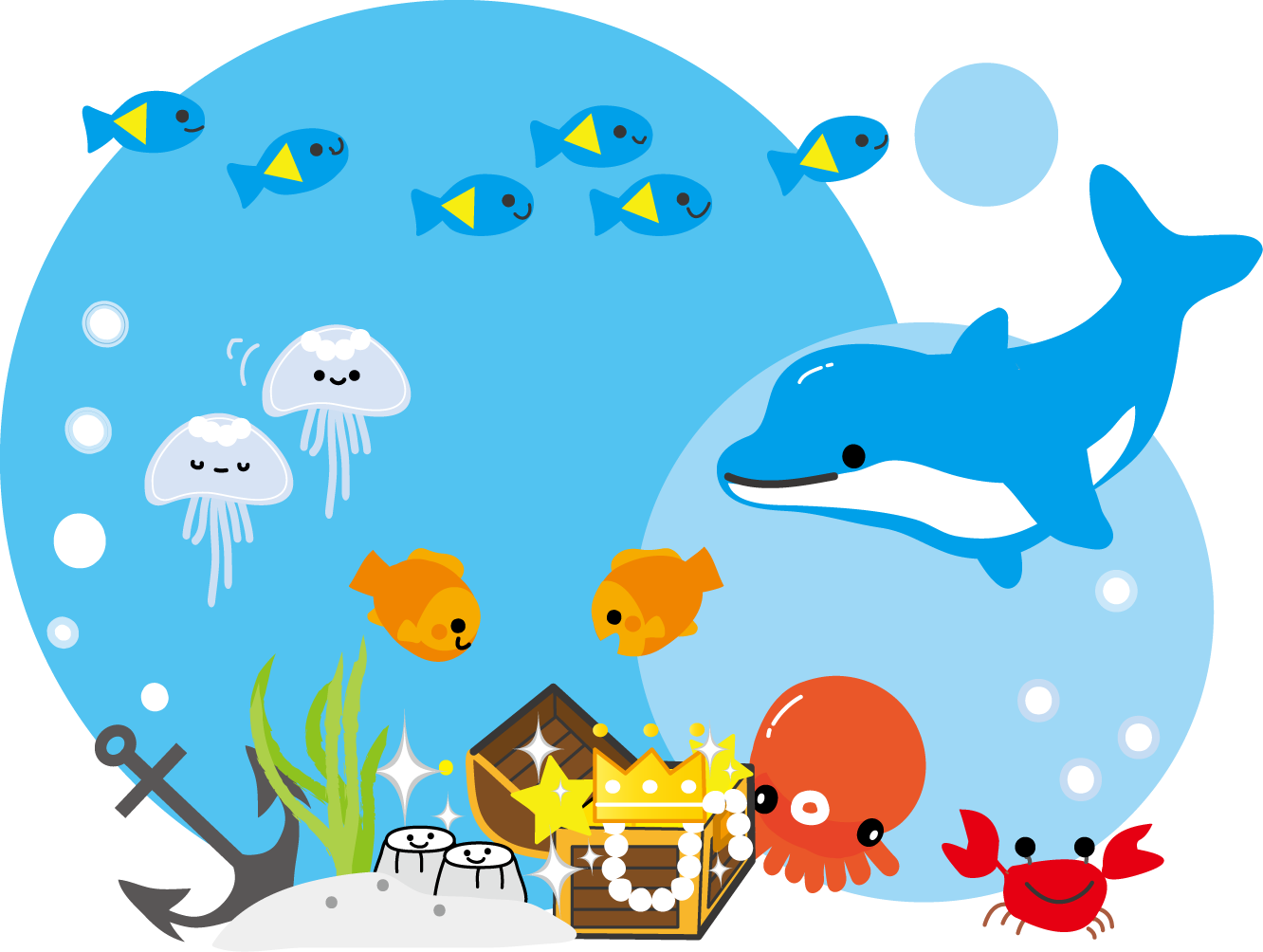 海の宝箱 無料イラストフリー素材