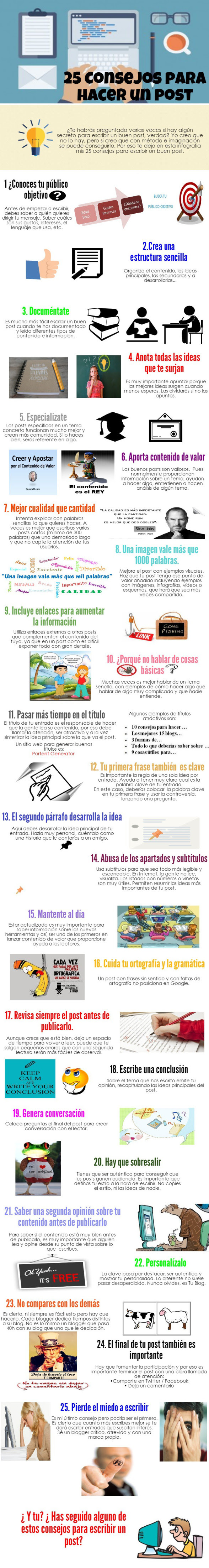 25 consejos para hacer un post