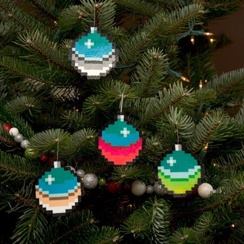 ツリーの飾りをドット絵化 アイロンビーズの手作り8bitクリスマス オーナメント そうさめも