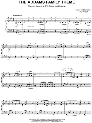 Addams family theme piano