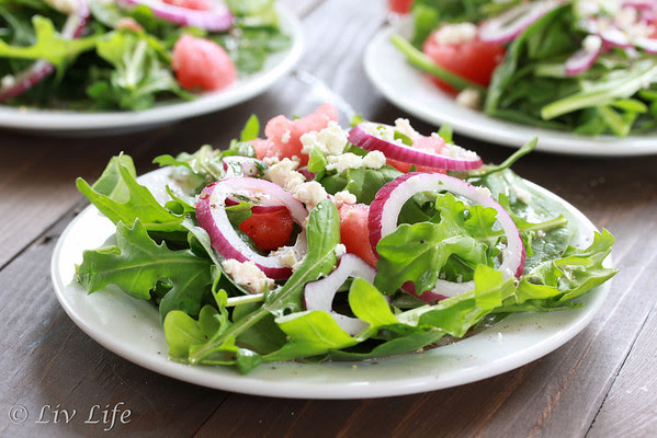 Arugula Salad with Watermelon Vinaigrette