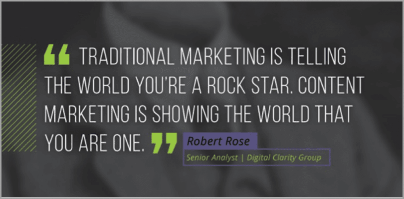 Robert rose quote - example of visuals to get more social shares