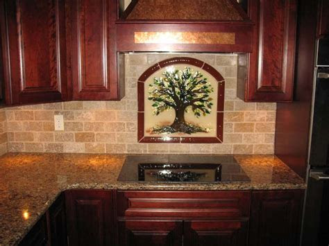 tree  life kitchen backsplash  fused glass