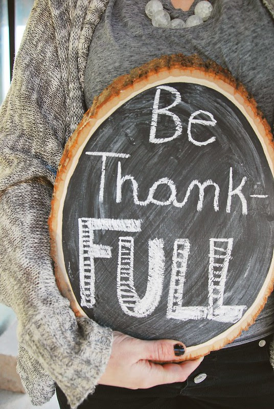 DIY wood slice chalkboard