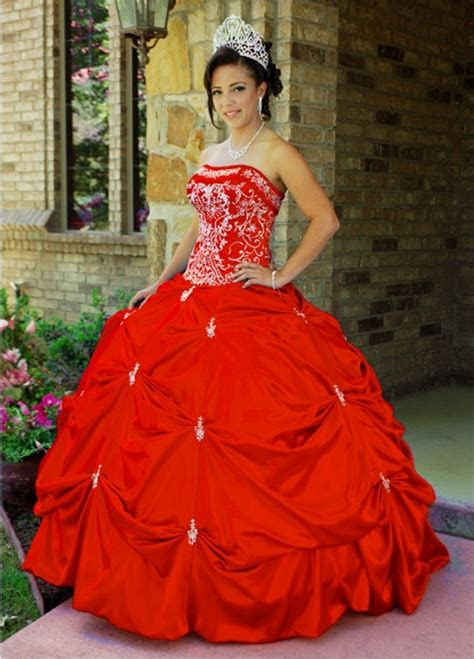 These looks are perfect for summer holidays but can also last all year round. Red Quinceanera Dresses Picture Collection | DressedUpGirl.com