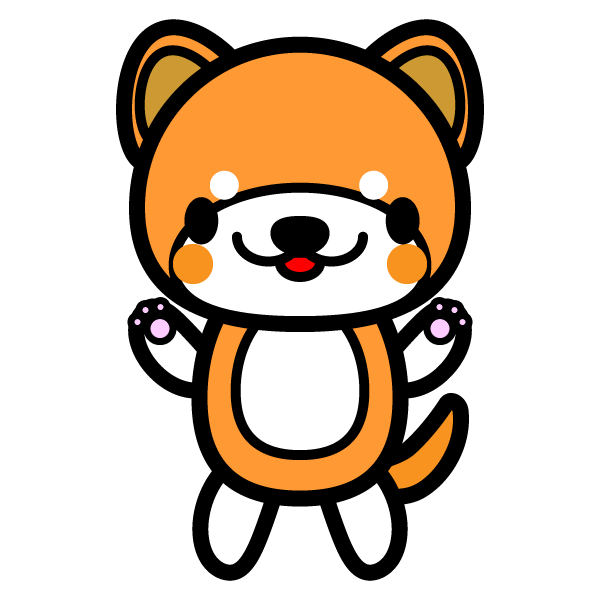 かわいい立っている秋田犬の無料イラスト 商用フリー オイデ43
