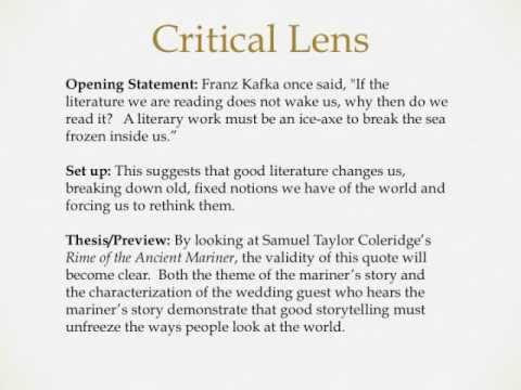 how to write a critical lens essay email