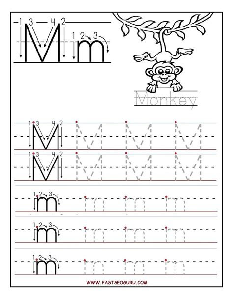  printable letter m tracing worksheets for preschool kids worksheets