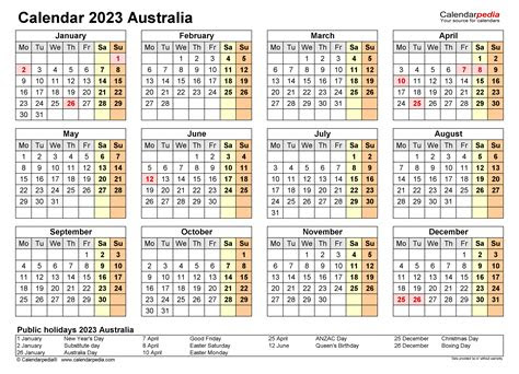  australia calendar 2023 free printable pdf templates