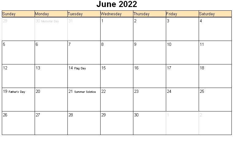 Summe Calendar 2022 Printable
