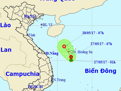 Hình ảnh Xuất hiện áp thấp trên Biển Đông số 1