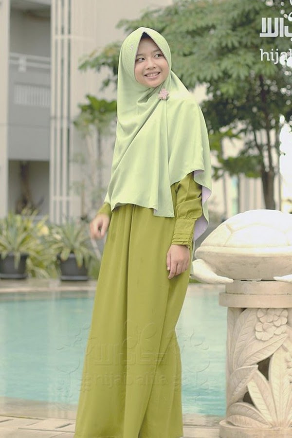 Gamis Hari Hijau Daun Hijab Alila Gamis Syar i Fesya Hijab 
