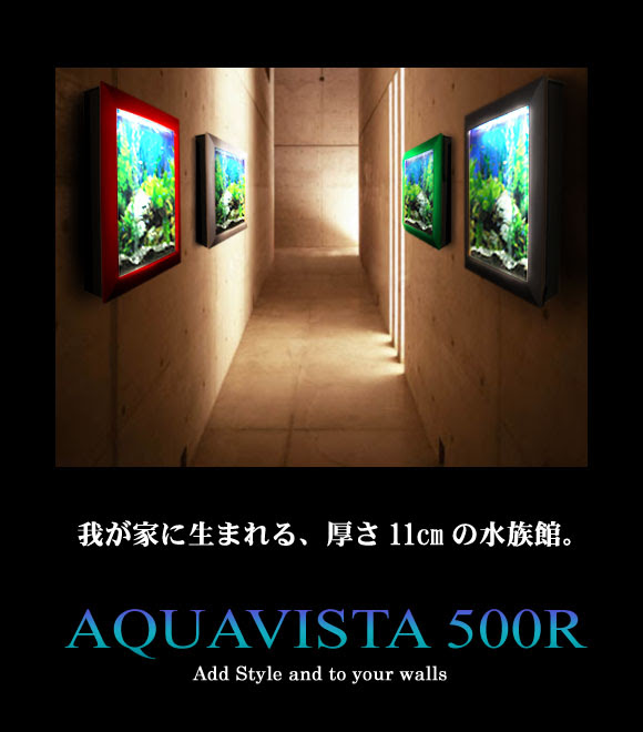 アクアビスタ Aquavista 500r 本格壁掛け水槽 厚さ１１ｃｍの水族館