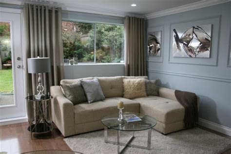 This colour is the colour on the colour wheel (rgb/ . Neutral Sectional in Blue Living Room | HGTV
