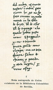 Cristóbal Colón nota autobiográfica de