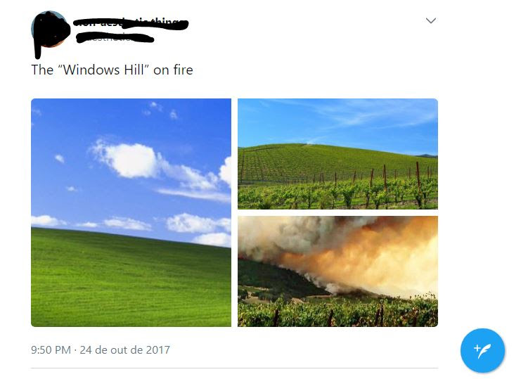 Cenário Da Foto Do Papel De Parede Do Windows Xp Pegou Fogo