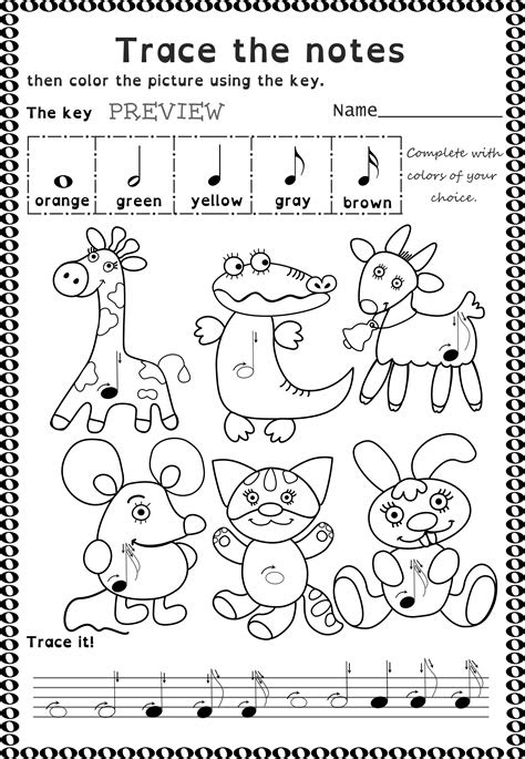  kindergarten music worksheets