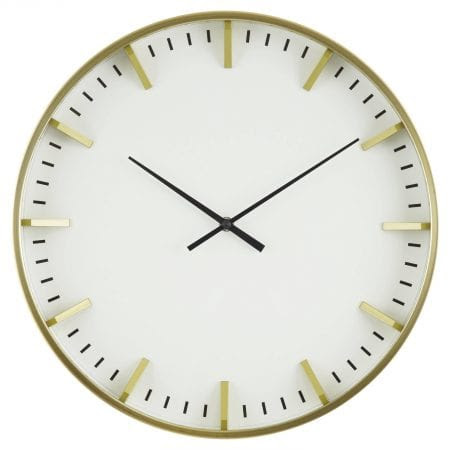 Brick Fireplace Facelift, Round Gold Clock