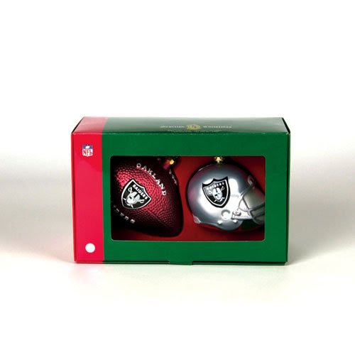 Oakland Raiders Double Ornament Set