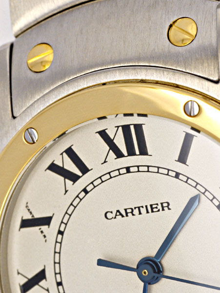 Originalfoto CARTIER SANTOS RONDE GALBEE HERRENUHR STAHLGOLD, TOPUHR