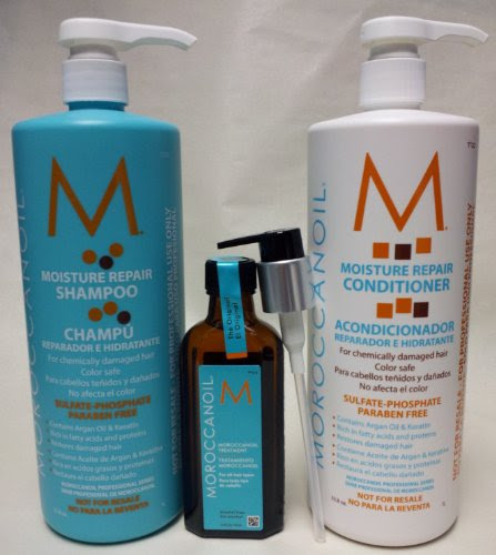 Moroccanoil Shampoo (33.8 Oz.), Conditioner (33.8 Oz) and Oil Treatment (3.4 Oz) Set