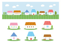 家の手書き風背景素材 の画像素材 イラスト素材ならイメージナビ